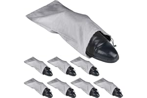 BlesMaller Schuh-Aufbewahrungsbeutel 100% Baumwolle mit Kordelzug für Männer und Frauen für Reisen Schutz und Lagerung von Schuhen (Grau)