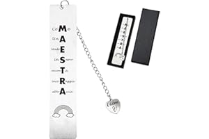 GUDOTRA Segnalibri Maestre Regalo Maestre Fine Anno Scolastico in Metallo Idea Regalo Maestre Natale Segnalibri per Maestra Idea Regalo Maestre Fine Anno (Modello 4)