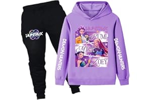 YuanDiann Tuta Huntrix per bambini, con cappuccio e pantaloni da jogging, alla moda, per il tempo libero, per ragazzi, ragazze, sport e attività all'aria aperta