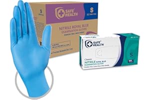 Safe Health Guanti Monouso da esame in Nitrile Blu Taglia S | 1000 pezzi | Senza polvere Senza lattice | Ipoallergenici Per alimenti Usa e getta Medico CE EN374 EN455 | 3,5 Mil