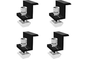 PROTA 4 Pcs Solarmodul Halterung Endklemme Kit, 30 mm Mittelklemme Befestigung Solarmodul Solar Panel Randklemme Halterungen, Solar Endklemme für Wohnmobile Wände Schwarz