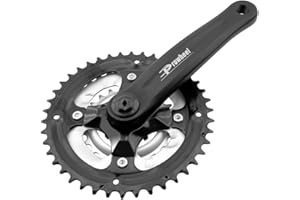 PROWHEEL Plato triple de bicicleta con biela de aluminio, para MTB, BTT o Cruiser, 170 mm, 24/48/42