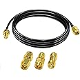 TUOLNK SMA Wifi Antenna Extension Coaxial Cable 6.6FT(2M),SMA Cable SMA Male to SMA Female Low Loss RG174 Coaxial Cable+ 3 PCS SMA Adapter Set for 2G 3G 4G LTE WiFi Antenna,ADS-B,GPS