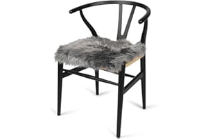 ‎NORDIC SHEEP Nordic Sheep Lammfell Sitzkissen 40x40 cm | Weiches Fell für Stühle & Sofa | Gemütliches Kissen & Lammfell Sitzauflage im schönen nordischen Stil | Farbe: Stahl