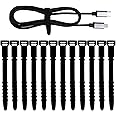 Neepanda 12 Pack Reusable Cable Zip Ties, 4.5 Inch Elastic Silicone Cord Organizer Straps for Bundling and Organizing Phone Charging, Cable Wire, Headphones, Management Home Office Table(Black)