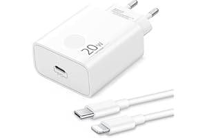 ARCCRA Ładowarka do iPhone 14 13 12 11 Pro Max Plus Mini SE XS XR X 8 7, Zasilacz USB-C 20W Szybka Ladowanie Adapter Wtyczka Gniazdo Type-C i Kabel 2m
