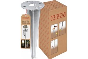 TRIBECCO Inslagningsjordspik för trädgård - Ø 116 x 300 mm - med öppning Ø 30 mm för kabelledning - värmeförzinkad plattstål
