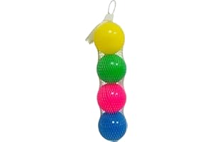 GENERICO Palline per Racchettoni Spiaggia Set 4 Palline Grandi 5,5cm Leggere Beach Tennis Racchette Spiaggia Pallina Ricambio 4 Pezzi per Racchettoni Colorate Ricambio Estate Racchette Giardino Padel Adulti