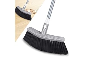 Broom Indoor Sweeping Broom Brush with Long Handle, UMAYCOOL Kitchen Indoor Floor Brush with Dense Soft Bristles Perfect for Sweeping Room Office Kitchen