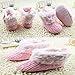 Etosell Newborn Crochet/Knit Fleece Boots Toddler Girl Wool Snow Crib Shoes Booties (S/0-6 Months, Pink)