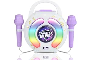 BAKAM Karaoke Machine for Kids Age 4-7 with 2 Microphones, Play Microphone for Kids Ages 3-5, Toddler Microphones Toy for Singing Great Boys Girls Birthday Gift (6010)