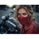 mtn Motosiklet S&uuml;r&uuml;c&uuml; y&uuml;z maskesi, doğal deri,Motosiklet deri aksesuar,Harley, chopper, custom