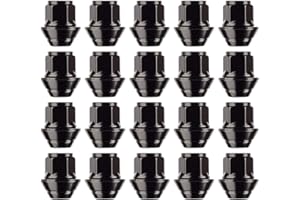 Ellis Excellence, Set di dadi per cerchi in lega, colore nero, M12 x 1,5, rondella conica, 19 mm, esagonale, per uso con cerchi in lega per auto (confezione da 20)