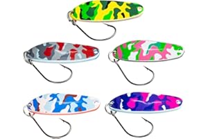 FISHN Trout Spoon Set - Blissi, Peso: 9 Grammi, Esche da Trota, cucchiai da Trota, Esche da Trota per la Pesca di trote, salmerini e persici (5 Pezzi)