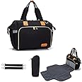 LIMOS Diaper Mummy Bag Tote with Bottle Case and Changing Pad, Dikaslon Large Travel Diaper Tote for Mom and Dad, Multifunction Baby Bag for Boys and Girls