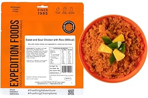 EXPEDITION FOODS EXPEDITIONFOODS.COM EXPEDITION FOODS Sweet and Sour Chicken with Rice (High Energy Serving / 800KCAL) | Freeze-Dried Camping & Hiking Food
