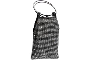 CORIOS Bolsa de Noche para Mujer Diamantes de Imitación Clutch Bolso de Fiesta Pequeña Bolso de Cristal Bolso de Boda Lujoso Bolsos Bandolera Elegante Bolso de Hombro Negro