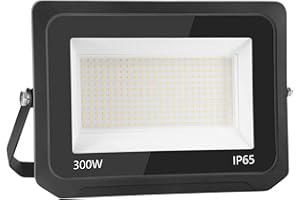 BAPRO 300W 30000LM Projecteur LED Lumières Extérieures 3500K Super Lumineux Blanc Chaud Lampe Projecteur Spot LED Puissant Projecteur LED Extérieur IP65 Etanche Câble 0.75M [Classe énergétique A++]