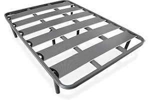 Homey - Somier Reforzado de Láminas Anchas, Anti - Ruido, Estructura 40x30 mm con Juego de Patas Roscadas, Fuerte y Resistente 135x190