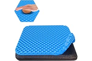 TOEVE Large Gel Seat Cushion For Long Sitting With Non-Slip Covers,Soft & Breathable For Chair,Gaming,Car,Office,Desk Chair and Wheelchair,Office Pads (42 x 36cm-Blue) (Blue-43 x 36cm)