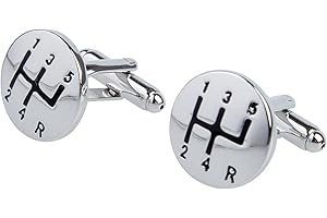 BOUNCE GENERATION 1 paire de Nouveauté Forme de 3D Vitesse de Voiture Boutons de Manchette pour Homme - d'Argent