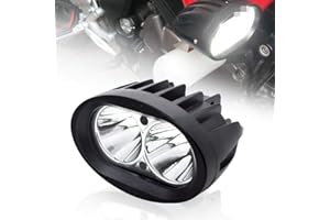 BeiLan Moto Feux Additionnels LED,20W Ronde LED Phares Avant Moto Anti Brouillard 12V 24V Projecteur Spot LED Moto 1800LM Phares supplémentaires pour moto Truck Off Road Lights 4X4 ATV Quad Scooter