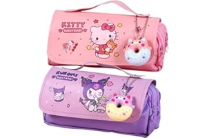 IFHDO Kurommi Astuccio Scuola, 2 PCS Kurommi Astuccio per Matite, Anime Astuccio Grande, Cerniera Borsa per Matite, Astuccio per Studenti, Sacchetto Penna Studenti, Bambini Scuola Ufficio