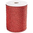 PH PandaHall 20 Yards(18m) 5mm 3-Ply Twisted Cord Rope Nylon Twisted Cord Trim Thread String Wrapping for DIY Craft Making Xmas Tree Home Decorations, Red