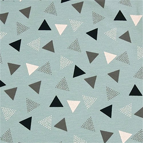 3×0,5m Jersey grau-türkis gemustert Breite 1,4m Muster-Mix 95% Baumwolle 5% Elastan (insgesamt 1,5m x 1,4m) - 7