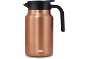 Tiken 1.5L Thermos per Caffè, Caraffa Termica in Acciaio Inossidabile a Doppia Parete, Isolata per Bevande Calde e Fredde