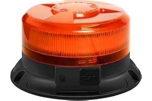 Dinfu Beacon Light LED Warning Light Wireless 12V Rechargeable Strobe Beacon Flashing Lights 9 Flashing Modes with USB Cable and Cigarette Lighter Charger for Car Tractor UTV Trailer SUV J-eep