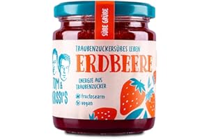 ‎TOM & KRISSI'S Tom & Krissi's Fruchtaufstrich, 250g - fructosearmer Brotaufstrich, vegan (Erdbeere)