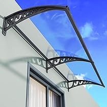 Tettoia In Policarbonato Per Porte/Finestre - Trasparente, Antipioggia | Misure 60-180cm - Foto 3