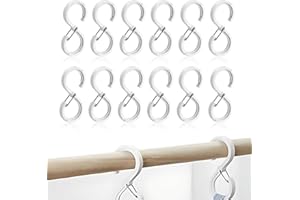 Crochet en S Plastique, XURJUMI 12 pièces Anti-Drop en S, Crochet de Suspension Multifonction avec Boucle de Sécurité, pour Chambre Cuisine Salle de Bain Bureau