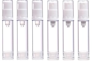 YIHECWY 6 Pieces Airless Pump Bottles and Airless Spray Bottles 10ml Portable Small Clear Vacuum Lotion Dispenser Bottles Refillable Bottle Travel Toiletries Bottles Set for Travel (Without Straw)