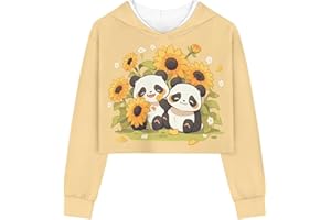 Showudesigns Haut court pour filles de 5 à 14 ans, sweat à capuche à manches longues