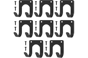 QJKEJI 8 Pcs Crochet Mural Garage, Crochets Muraux, Crochet Velo, Accroche Velo Mural Rangement Velo Garage Outils Mural, Support Velo Mural pour Atelier, Abri de Jardin, Outils de Garage