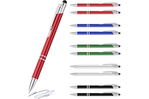 Beutrain 10 stück Kugelschreiber Set Hochwertig,Geschenk für lehrerin,Ergonomische Schreibstifte Set,Kugelschreiber Rot Mit Touchscreen-Funktion Pen,Schwarz Mine