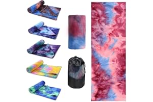 Oaygat Yoga Mat Towel Non Slip Hot Yoga Towel with Grip Dots 24" x72" Quick Dry Yoga Blanket Super Soft Sweat Absorbent Microfiber Mat Cloth Towel with Mesh Carry Bag for Hot Yoga Pilates Bikram Gym