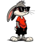 Quart Aksesuar Bugs Bunny Sticker 14 x 9,5 cm Araba Laptop Oto Motor &Ccedil;ok Renkli, qa789569010