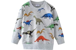 Little Hand Kinder Sweatshirt Pullover Jungen Langarm Tops Auto Bagger Dinosaurier Winter Warm Oberteile Alter 2-7 Jahre Gr.92-122