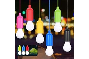 KIPIDA - Lámpara LED portátil de camping con interruptor de cordón (6 unidades)