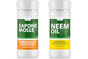 CLOSTER Olio di Neem e Sapone Molle di Potassio Concentrato Liquido - Rimedio e Difesa Naturale Contro Insetti e Parassiti - Allontana Piccoli Insetti Acari, Cocciniglia, Afidi, Zanzare (2x250ML Puro)