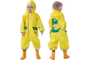 Keyck Impermeabile Bambini Cappuccio Antipioggia Unisex Leggero Pioggia Tuta Antivento Tutto in Uno Sportivo Poncho Antipioggia Cartoni Animati Scuola Bambine Bambino Bimbo Bimba Asilo 1-8 Anni