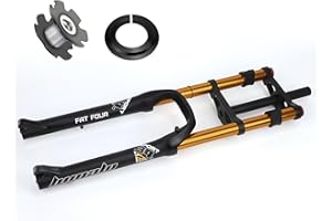 RUJIXU 26 Inch Bike Suspension Forks 4.0 Fat Bike Straight Front Fork Downhill Mountain Bike Mtb Fork 1-1/8 Disc Brake Air Fork 170mm Travel E-Bike Front Fork BMX 2850g