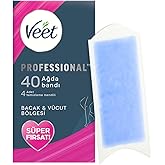 Veet Professional Hassas Ciltler İ&ccedil;in Ağda Bandı, Bacak ve V&uuml;cut B&ouml;lgesi, 40'lı S&uuml;per Fırsat Paketi