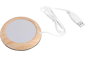 TIIYEE USB Tassenwärmer, Kaffeewärmer Heizkissen Helle Holzmaserung Heißgetränk Untersetzer Büro Tee Kaffee Getränkewärmer Wasser Milch Wärmeplatte zu Hausee kaffeewärmer Teeheizer Drinks Cup Warmer