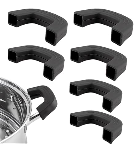 3 Paires De Poignées De Casserole En Silicone Résistantes à La Chaleur - Universelles Pour Woks, Poêles, Marmites (Noir, 3 Tailles)