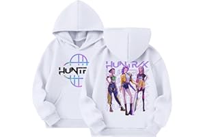 Générique Sweats à Capuche Kpop D-Demons H-Hunters Merch pour Fille Imprimés Huntr/X Sweats Enfants Mode Filles Mignon Manches Longues Hauts Décontracté Hoodie