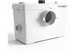 Aquamatix Sanitär kvarn 600 W sanitetspump 240 L/min flöde, vertikalt pumpavstånd på 10 m med 3 ingångar för toaletter, tvättställ och tvättmaskin